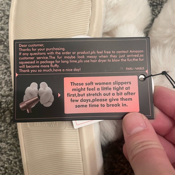 Parlovable Women's Cross Band Slippers White New With Tags Size 7/8 - Picture 8 of 8